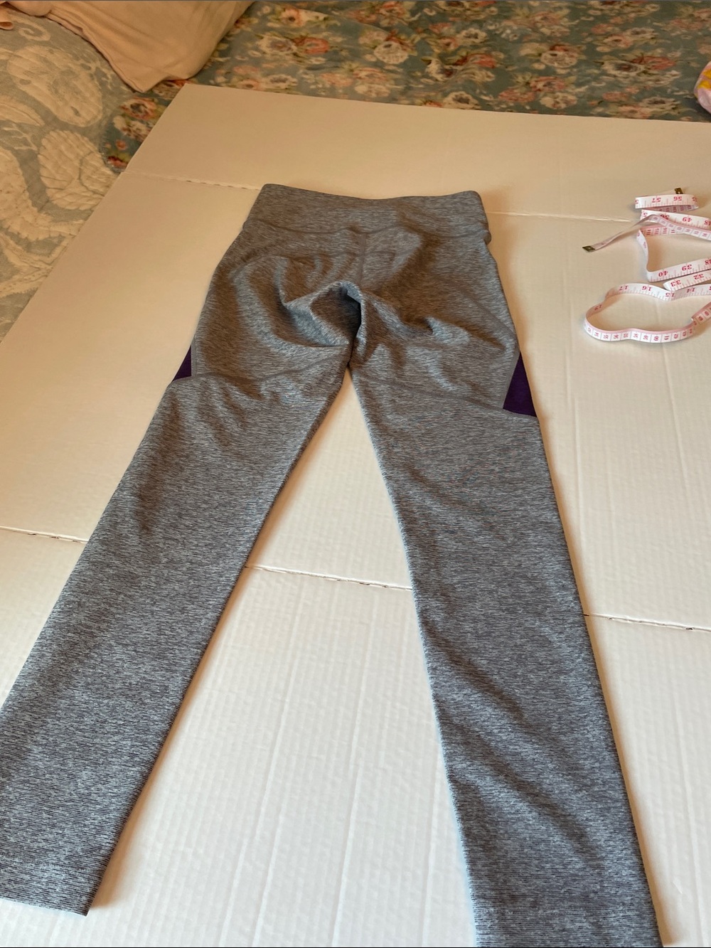 Youth Outdoor Voices ' Two-Tone Purple and Gray Performance Leggings - Picture 8 of 8